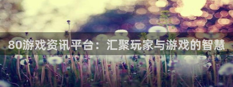 奇亿娱乐平台注册开户：80游戏资讯平台：汇聚玩家与游戏的智慧
